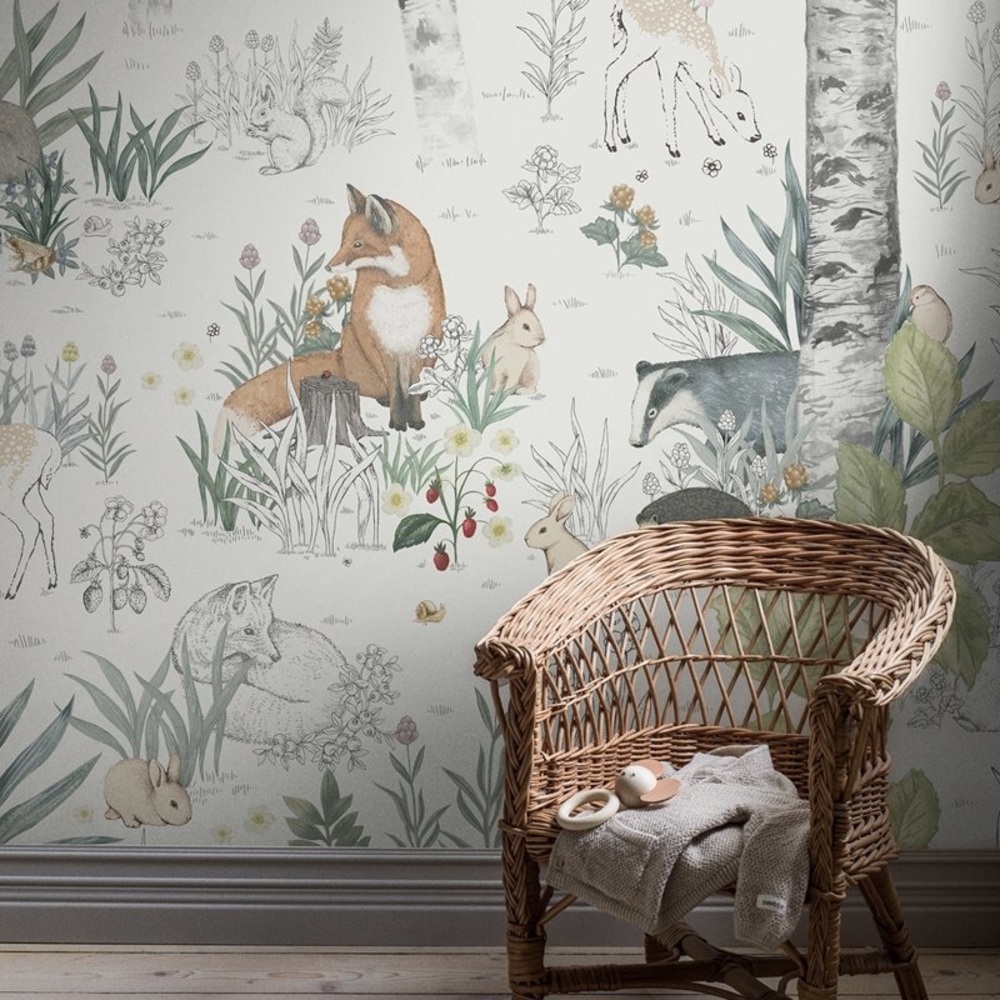 NWOT Borastapeter Magic Forest Mural Ivory Wallpaper (4 panels)